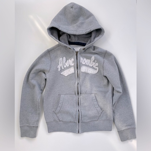 Abercrombie kids Boys' Gray Full-zip Hoodie Size XL 13/14 - Picture 1 of 7